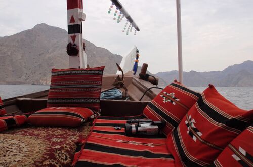Båtfärd i "Österns Norge" i Musandam, Oman