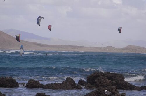 Kite - surfing utanför Corralejo