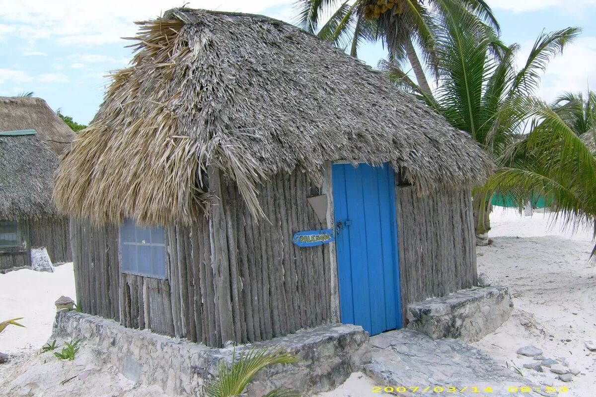 Liten hydda i Tulum